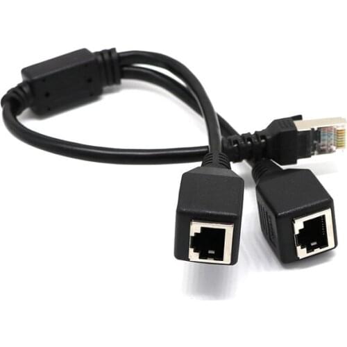 RJ45 Ethernet Y Splitter Adapter Cable 1 to 2 Port Switch Adapter Cord for CAT 5/CAT 6 LAN Ethernet Computer Adapter Cable
