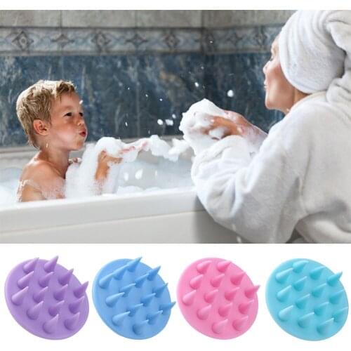 Shampoo Massage Brush Handheld Silicone Scalp Brush Hair Washing Shower Comb Mini Head Meridian Massage Comb