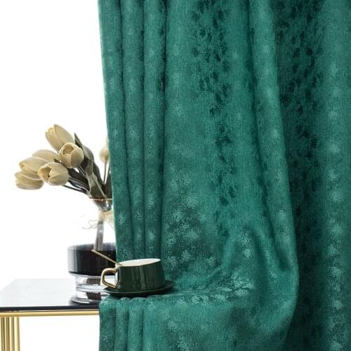 Modern Luxury Green Blackout Curtains for Living Room Bedroom Thick Solid Curtain Window Treatment