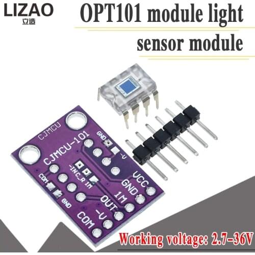 OPT101 Light Analog Light Intensity Sensor Module Single Chip Photoelectric Diode 14KHz CJMCU-101