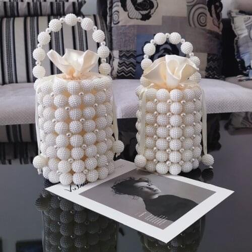 ABS Handbags for Women 2021 Luxury Designers Shoppers Wallets Fashion New French Style Bayberry Beads Weave Pearl Crossbody Bags