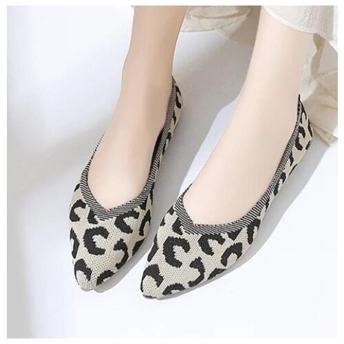 2021 Pointed Toe flats Ladies flat Shoes Ballet Breathable Knit Mocasines De Mujer Gestante Bailarinas De Mujer Loafers autumn