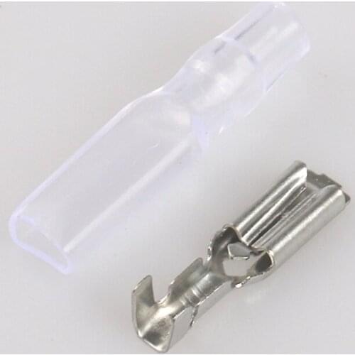 100 sets 2.8 plug-in spring terminal with Lock + insulation sheath plug-in switch button wiring copper cold pressure terminal