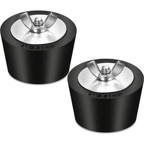 2 Pieces Pool Winterizing Plugs 2 Inch Swimming Pool Winter Expansion Plug Rubber Plugs Stainless Steel Screw Bolts