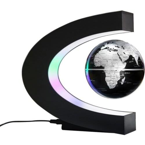 3.5inch LED Light C Shape Magnetic Suspension World Map Floating Globe Home Office Decor Gadgets For Home Christmas Day Gifts