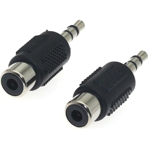 3.5mm RCA mono male to female audio adapter coupler stereo two-channel RCA female connector audio plug solderless 5/10/20 piece