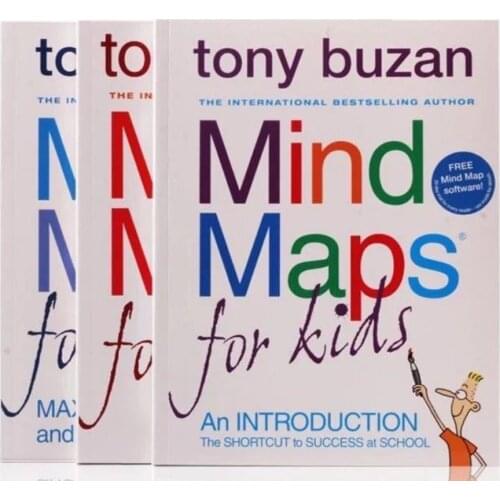 3 books Tony Buzan: Mind Maps for Kids English Story Picture Books for Children Learn English Reading Books