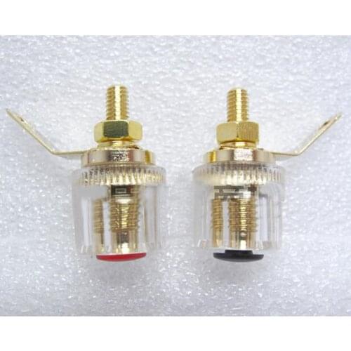 4pcs Banana connector Copper Banana plug sockets Terminals for Sound Crystal Stud Loudspeakers New