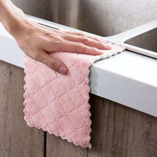 5-10 Pcs/set Dishwashing Cloth Cleaning Cloth Double-Sided Water-Absorbing Dishcloth Thickened Kitchen Tablecloth Towel