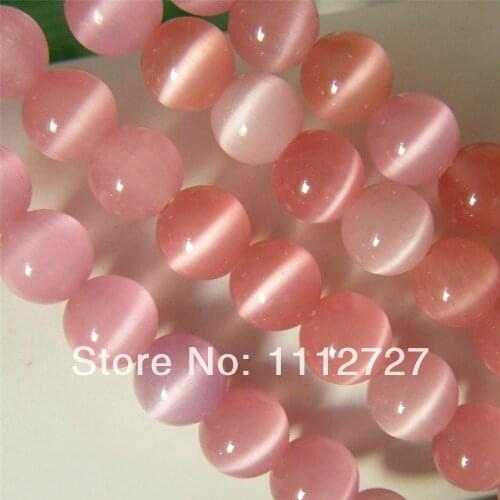 Accessory Crafts Fashion Pretty Stone Jewelry 8mm Pink Mexican Opal Chalcedony Round Loose Bead 15'' Wholesale Fitting Female