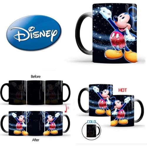 Anime Disney Mickey Color Changing Coffee Cup Cute and Fun Jiarebianse Tea Cup Boy Girl Adult Souvenir Gift Creative Drink Cup