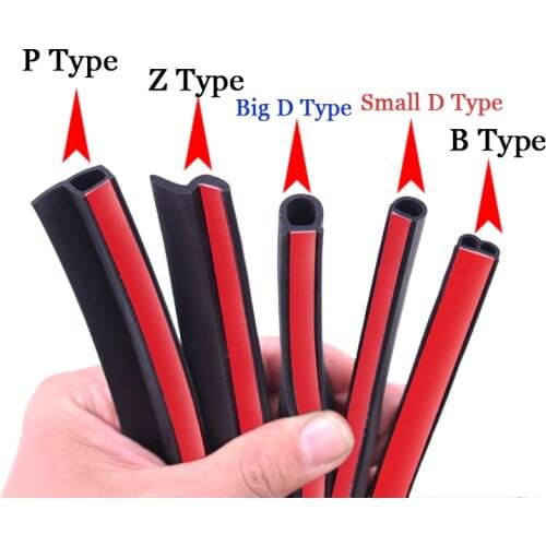 2 Meters B Z P D Type Car Rubber Seal Sound Insulation Weatherstrip Edge Trim Noise Insulation Car Door Sealing Strip Stickers