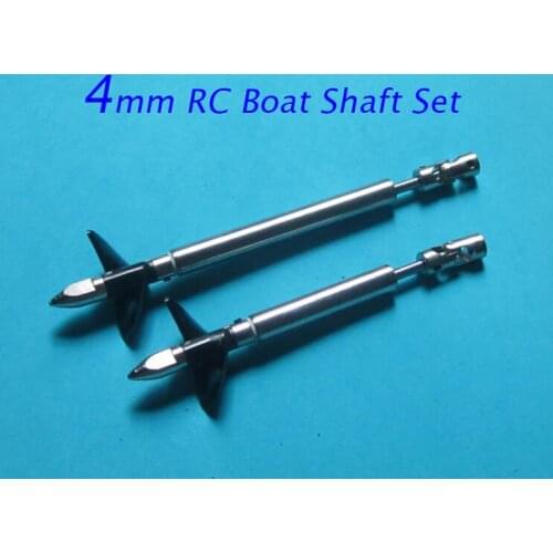Free Shipping 4mm RC Boat Drive Shaft Set Spare Parts Shaft+Stainless Steel Bushing+2 Blades Propellers+Universal Joint+Gasket S