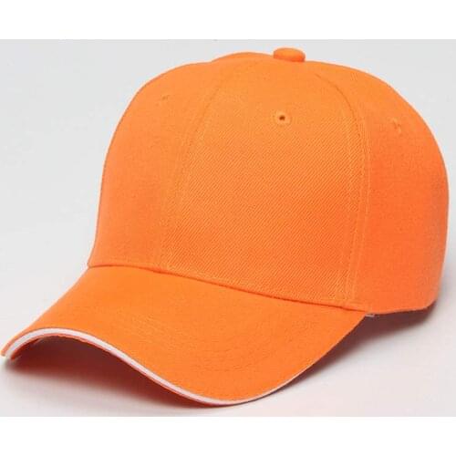 Women Mens Twill Baseball Caps Plain Sandwich Bill Cap 6 Panel Brown Orange Yellow Red Blue Beige Grey Wine Pink Size 58cm