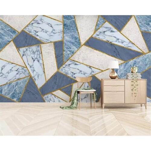 Beibehang Large 3d wallpaper modern Formaldehyde free abstract marble geometric square TV living room wall 3d wallpaper behang