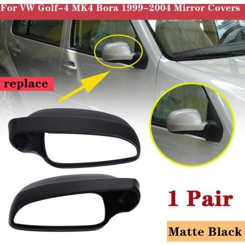 1 Pair Matte Black Rearview Mirror Covers For VW Golf-4 MK4 Bora 1999-2004 opel insignia Mirror & Covers 3B0857538B 3B0857537B