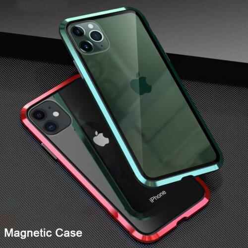 360 full Magnetic Adsorption Case for iPhone XR XS MAX X 8 7 Plus Tempered Glass The front Back Cover for iPhone 11Pro Max Case