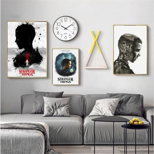 Black And White Stranger Things Art Wall Pictures Posters Prints Canvas Art Unframed Paintings Decoration Modern Home Decor
