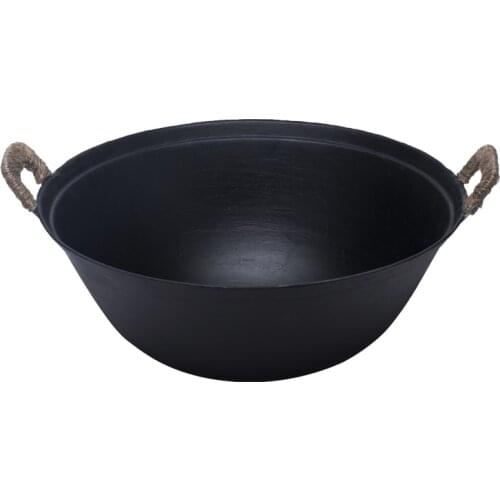 ZhenSanHuan Handmade Cast Iron wok No Coating No painting Healthy Long Lasting