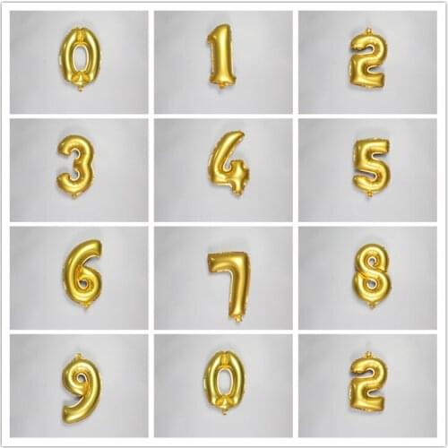 Hot sale Gold Silver Number Foil Balloon Digit air Ballons Happy Birthday Wedding Decoration Letter balloon Event Party Supplies