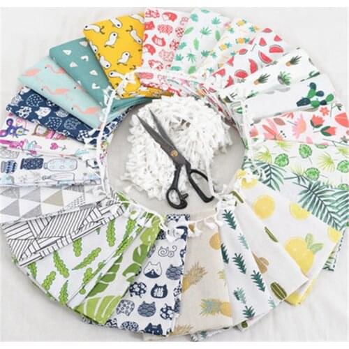Cotton linen fabric ins style cloth Bundle 15cm*15cm mix design 32pcs/lot DIY Handmade cloth art quilt patchwork fabric