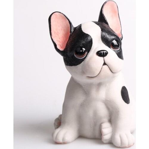 CREATIVE FRENCH BULLDOG IMITATION CUTE DOG LIVING ROOM CABINET ORNAMENTS FAMILY DECORATIVE RESIN CRAFTS WEDDING GIFT L3016