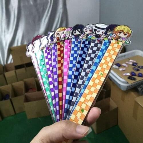 Demon Slayer Kimetsu No Yaiba Kamado Tanjirou Nezuko Zenitsu Inosuke Plastic Material Ruler Office Stationery School Supplies