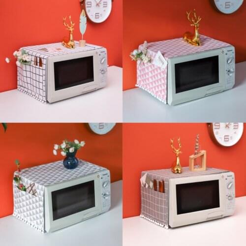 Microwave Oven Cover with Tassel Dustproof Microwave Oven Cover Towel Electric Oven Protection Cover Kitchen Accessories