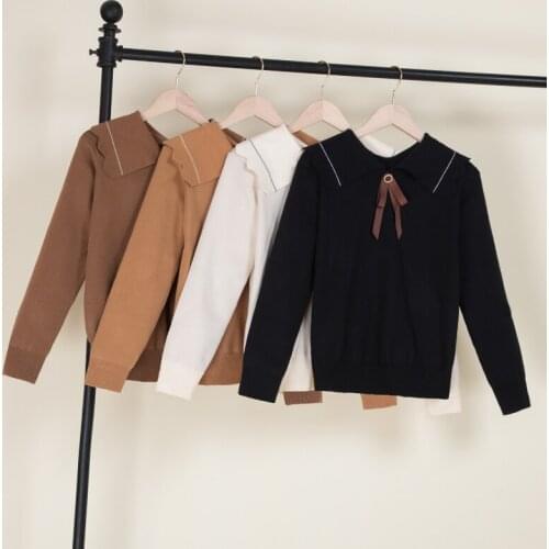 2021 korean style long sleeve top sweaters for women fashion tops clothing sweaters v neck black white pullovers knitted blouses