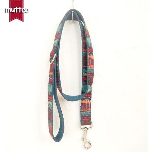 MUTTCO retailing special ethnic style coloful handmake soft leash THE MAYA self-created dog collars and leashes 5 sizes UDL043