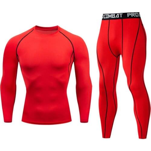 Men Fitness Suits Jogging suit shirt Trousers Compression suit 2019 Brand Men Tracksuit New Hot Sale rash guard Kit MMA