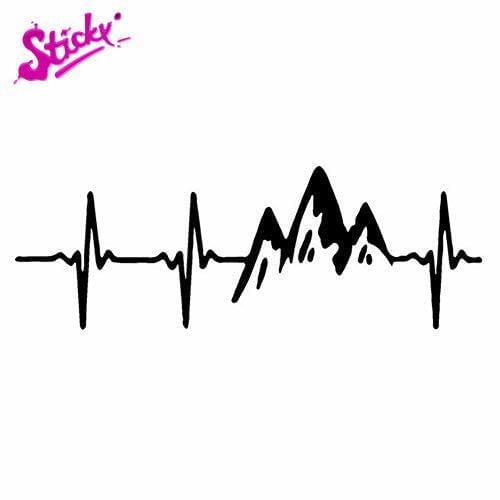STICKY Climbing ECG Style Safety Warning Waterproof Heat Resistant Car Sticker Decal Decor Motorcycle Off-road Laptop
