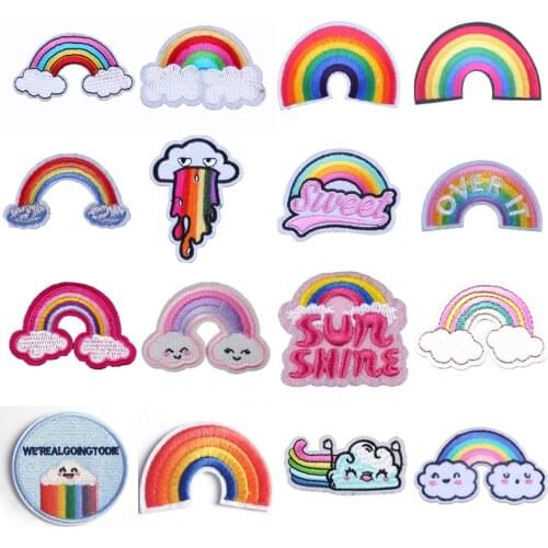 Patches On Clothes Rainbow Quality Lovely Girls Iron On Badge Dress Jacket Cowboy Garment Sew On Decoration Stickers On Clothes