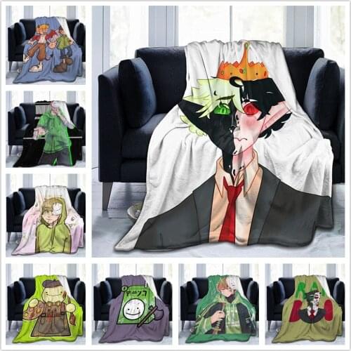 Dream SMP Ranboo Blanket Flannel Throw Blankets Micro Fleece Cozy Plush Covers for Bed Car and Home Decoration