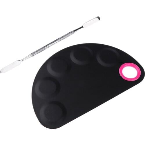 Stainless Steel Gel Mixing Plate Manicure Spatula&Palette Nail Art Cosmetics