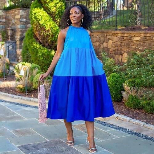 Elegant Maxi Long Dress Women Halter Off Shoulder Sexy Loose Casual Summer Dress Ruffles Oversized Sundress Vestido De Mulher