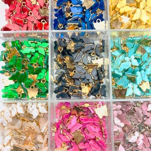 10Pcs Acrylic Resin/Alloy Fly Butterfly Insect Charms 13*13mm DIY Jewelry Making Butterfly Earring Pendant Accessories Wholesale