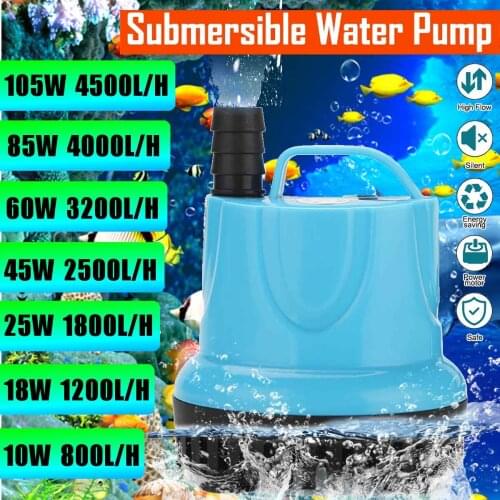 New 10/18/25/45/60/85/105W 600-4500L/H Submersible Water Pump 220V Aquarium Fish Pond Tank Spout Marin Temperature Control Clean
