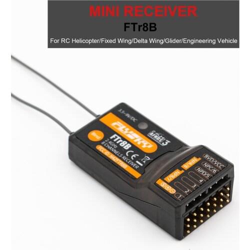 FlySky FTr8B 2.4GHz 8CH Receiver for RC Airplane Helicopter Fixed Wing Glider Vehicle Drone Dual Antenna for AFHDS3 Transmitters