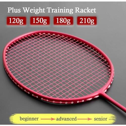Professional Plus Weight Traning Badminton racket Carbon Fiber 120g 150g 180g 210g Heavy Racktes Sports Speed Padel Racquet