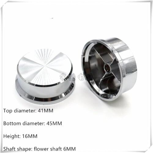 2 Piece 45*16MM silver plating plastic knob potentiometer rotary encoder volume switch knob suitable for flower shaft 6MM