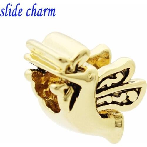 Slide charm Free shipping Woodpecker charm beads fit Pandora bracelets charm bracelets and jewelry accessories