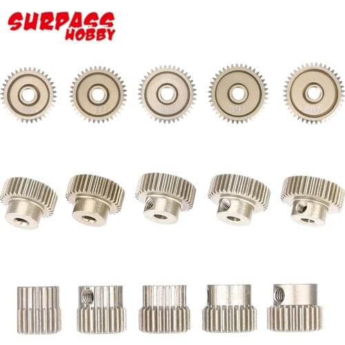 Pinion Gear,5pcs/lot SURPASSHOBBY 64DP 3.175mm 21T-25T/26T-30T/31T-35T/36T-40T/41T-45T/46T-50T Pinion Motor Gear For 1/10 RC Car