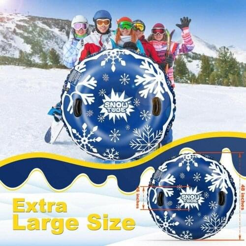 Snow Toy Winter Inflatable Ski Circle Ski Circle With Handle Durable Children Adult Snow Tube Skiing Thickened Floated Sled