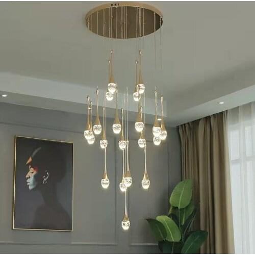 Modern living room chandelier staircase rectangle kitchen lights bedroom bedside hanging lamp loft chandeliers