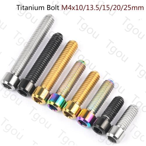 Tgou Titanium Bolt M4x10/13.5/15/20/25mm Allen Key Screw for Bicycle Rear/front Derailleur H/L Adjustment 1pcs