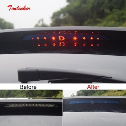Tonlinker 1 PCS Car Rear high brakelight Cover sticker for CITROEN DEESSE DS7 2018-19 Car Styling Stainless steel Cover Stickers