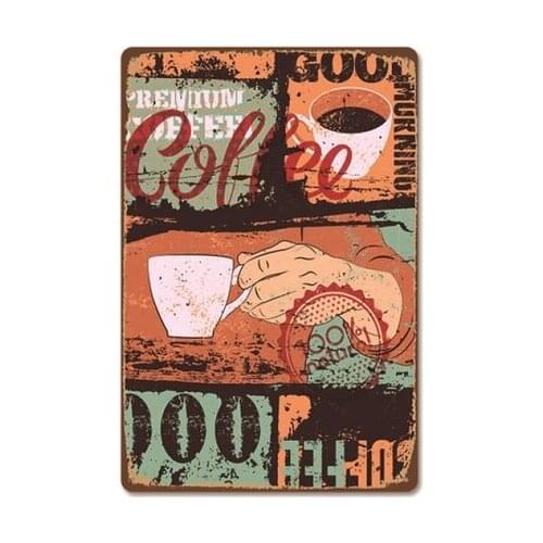 Vintage Coffee Shop Metal Tin Sign 8x12 Inch Retro Home Kitchen Cafe Office Bar Pub Wall Decor New