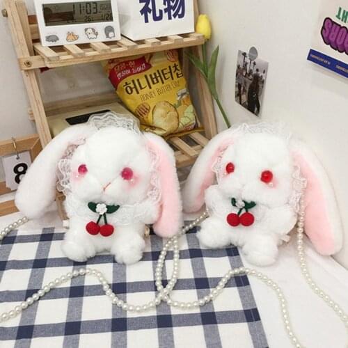 Japanese JK Style Lolita Rabbit Doll Stuffed Plush Bag Student Shoulder Bag Female Cartoon Cute Messenger Bag Gift For Girls