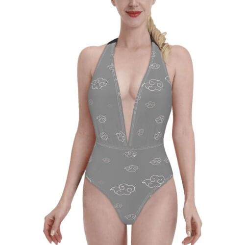 Women 2021 sexy Bikinis Akatsuki Symbol Women Swimsuit One-Piece Swimwear Anime Cartoon Women Beach wear